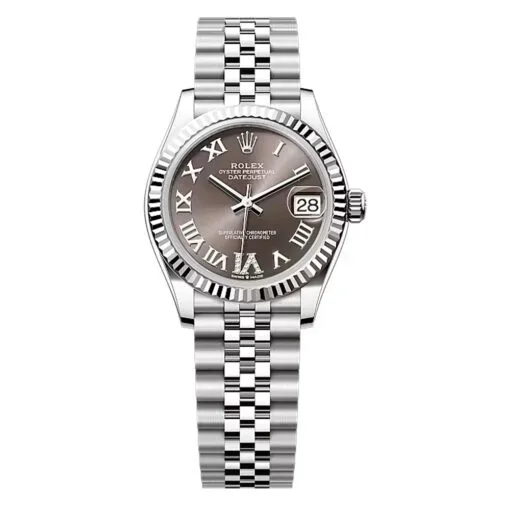 Rolex 278274-0028 Datejust 31Mm Stainless Steel - White Gold Jubilee Dark Grey Diamond-Set Dial Watch