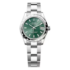Rolex 278344rbr-0019 Datejust 31mm Stainless Steel - White Gold Diamond Oyster Mint Green Dial Watch