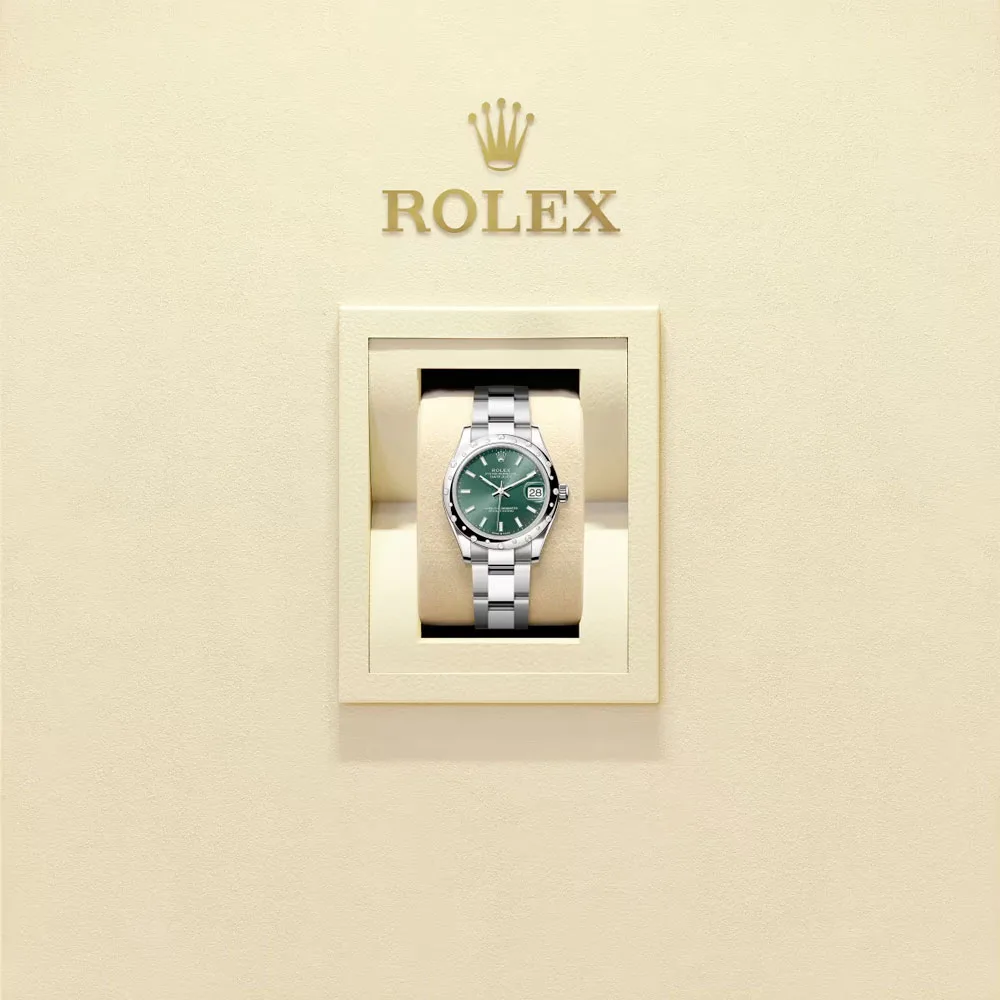 Rolex 278344Rbr-0019 Datejust 31Mm Stainless Steel - White Gold Diamond Oyster Mint Green Dial Watch - Image 2