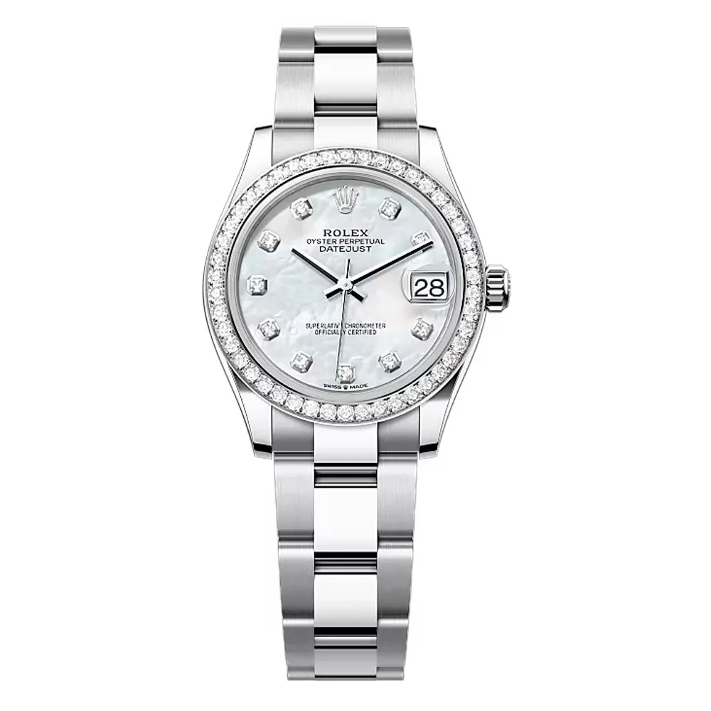 Rolex 278384Rbr-0007 Datejust 31Mm Stainless Steel - White Gold Oyster White Mother-Of-Pearl Diamond-Set Dial Watch