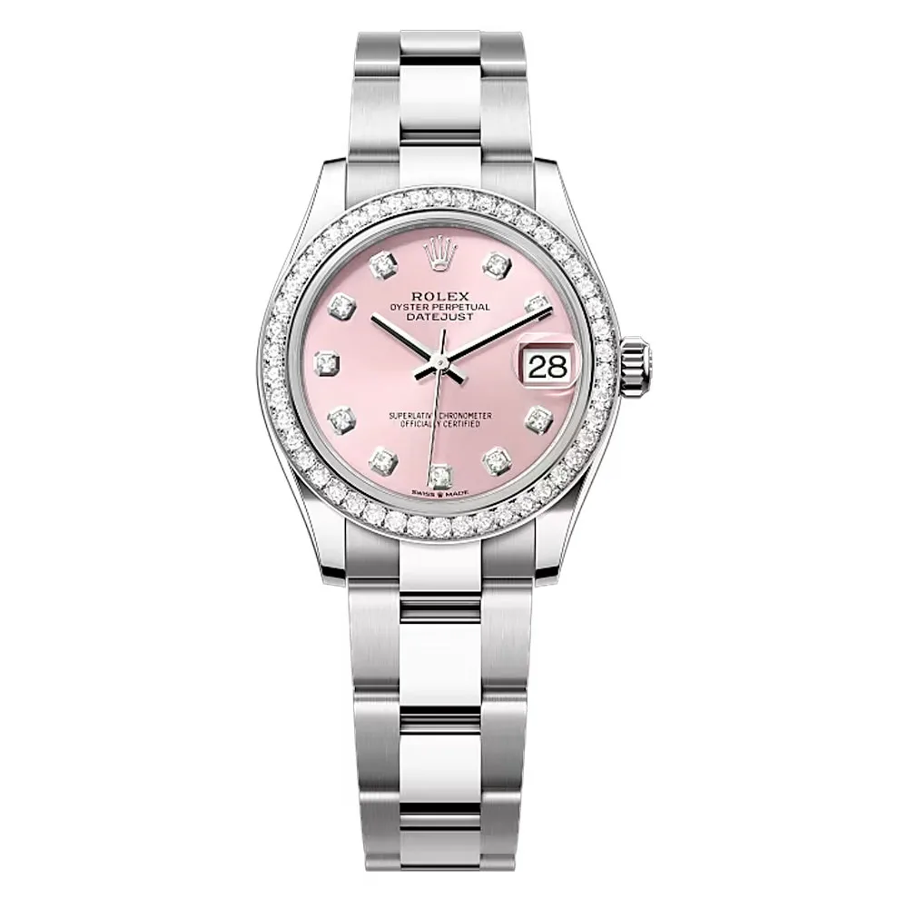 Rolex 278384Rbr-0035 Datejust 31Mm Stainless Steel - White Gold Oyster Pink Diamond-Set Dial Watch