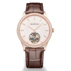 Jaeger-LeCoultre Q1682401 Master Ultra Thin Tourbillon Pink Gold - Diamond Eggshell Dial Watch