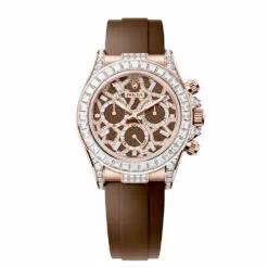 Rolex 126555tbr "Giraffe" Cosmograph Daytona 40mm Everose Gold Oysterflex Diamond Dial Watch