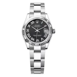Rolex 278274-0001 Datejust 31mm Stainless Steel - White Gold Oyster Black Dial Watch