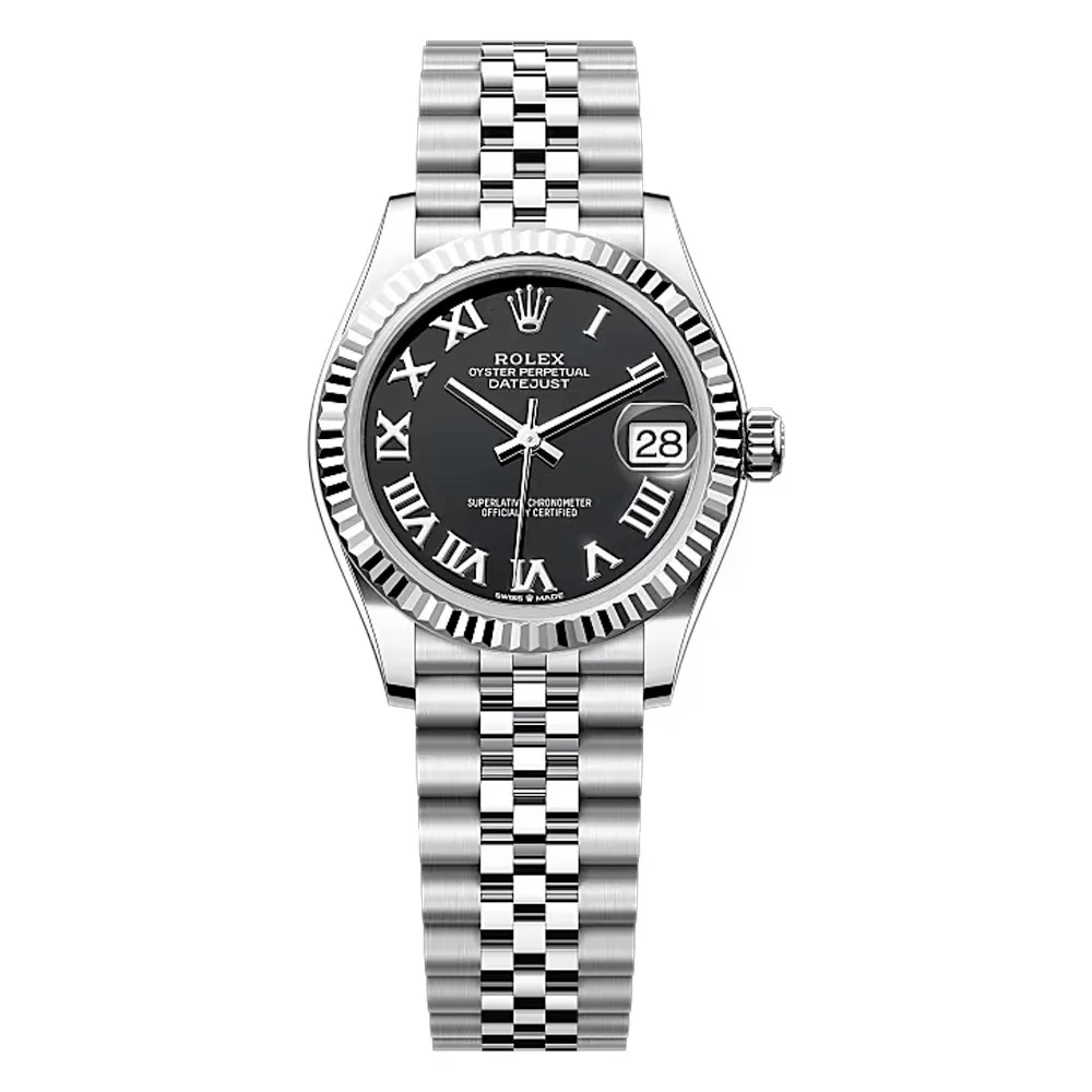 Rolex 278274-0002 Datejust 31Mm Stainless Steel - White Gold Jubilee Black Dial Watch