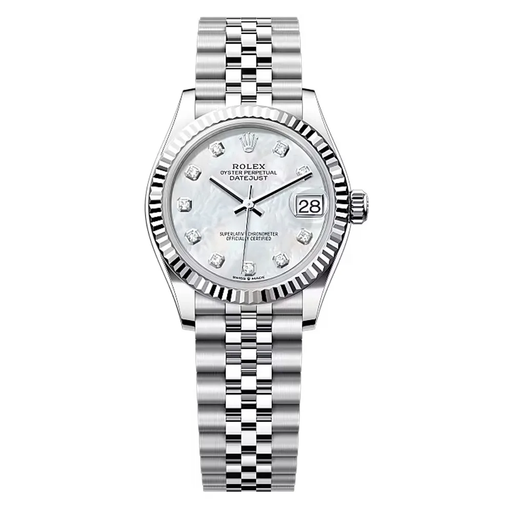 Rolex 278274-0006 Datejust 31Mm Stainless Steel - White Gold Jubilee White Mother-Of-Pearl Diamond-Set Dial Watch