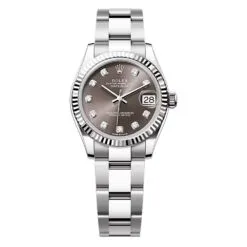 Rolex 278274-0007 Datejust 31mm Stainless Steel - White Gold Oyster Dark Grey Diamond-set Dial Watch