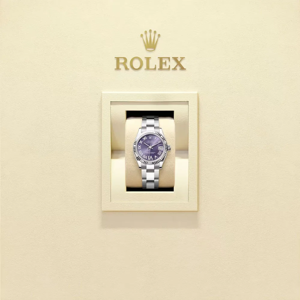 Rolex 278274-0025 Datejust 31Mm Stainless Steel - White Gold Oyster Aubergine Diamond-Set Dial Watch - Image 2