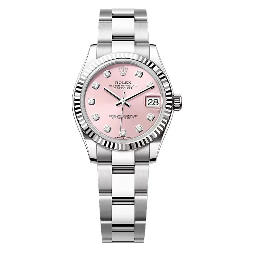 Rolex 278274-0031 Datejust 31Mm Stainless Steel - White Gold Oyster Pink Diamond-Set Dial Watch