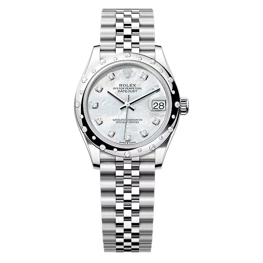 Rolex 278344Rbr-0006 Datejust 31Mm Stainless Steel - White Gold Diamond Jubilee Mother-Of-Pearl Diamond-Set Dial Watch