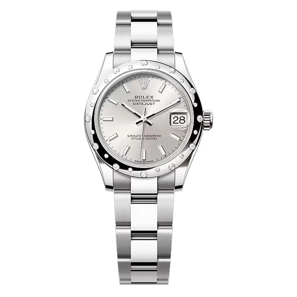 Rolex 278344Rbr-0013 Datejust 31Mm Stainless Steel - White Gold Diamond Oyster Silver Dial Watch