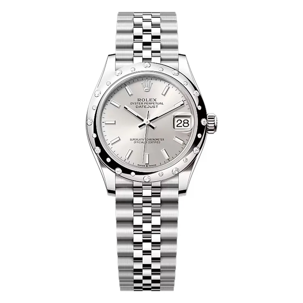 Rolex 278344Rbr-0014 Datejust 31Mm Stainless Steel - White Gold Diamond Jubilee Silver Dial Watch