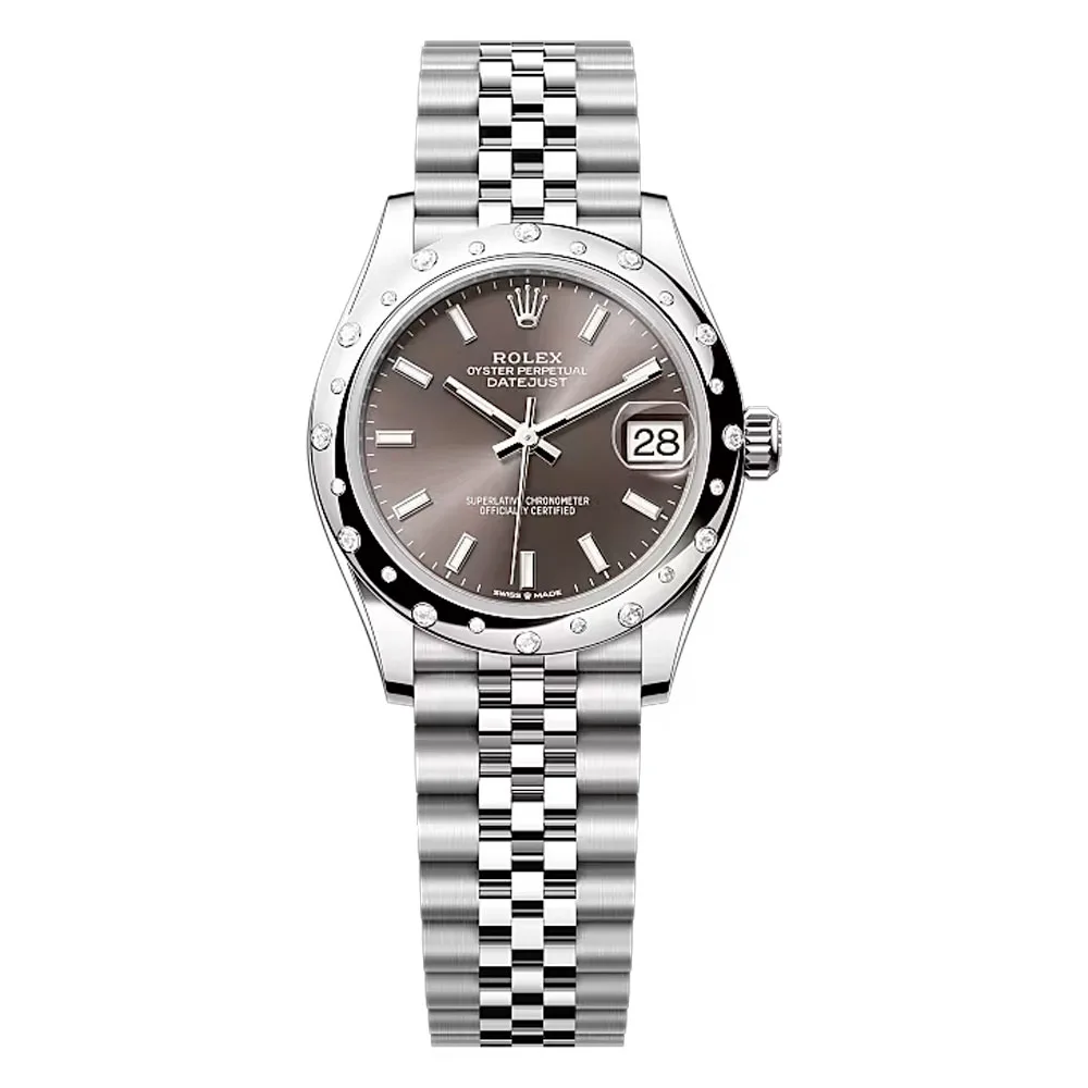 Rolex 278344Rbr-0018 Datejust 31Mm Stainless Steel - White Gold Diamond Jubilee Dark Grey Dial Watch
