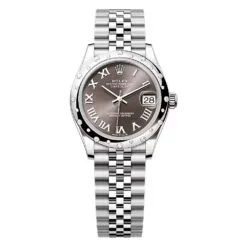 Rolex 278344rbr-0024 Datejust 31mm Stainless Steel - White Gold Diamond Jubilee Dark Grey Dial Watch