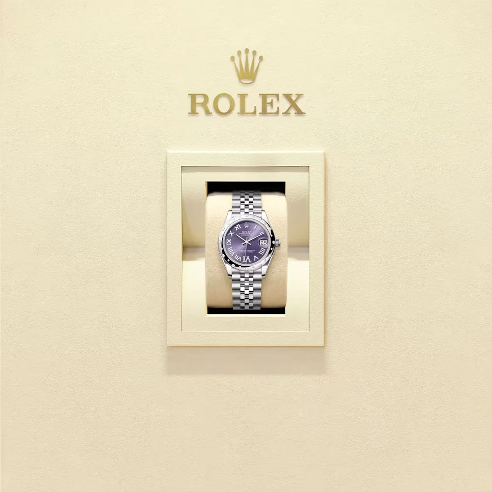 Rolex 278344Rbr-0028 Datejust 31Mm Stainless Steel - White Gold Diamond Jubilee Aubergine Dial Watch - Image 2