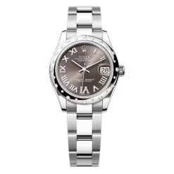 Rolex 278344rbr-0029 Datejust 31mm Stainless Steel - White Gold Diamond Oyster Dark Grey Dial Watch