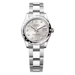 Rolex 278344rbr-0031 Datejust 31mm Stainless Steel - White Gold Oyster Silver Diamond-set Dial Watch