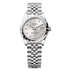 Rolex 278344rbr-0032 Datejust 31mm Stainless Steel - White Gold Jubilee Silver Diamond-set Dial Watch