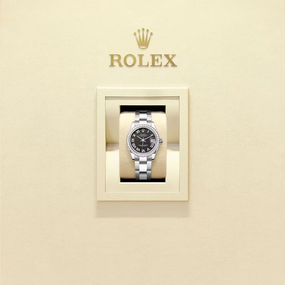 Rolex 278384Rbr-0001 Datejust 31Mm Stainless Steel - White Gold Diamond Oyster Black Dial Watch - Image 2
