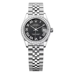 Rolex 278384rbr-0002 Datejust 31mm Stainless Steel - White Gold Diamond Jubilee Black Dial Watch