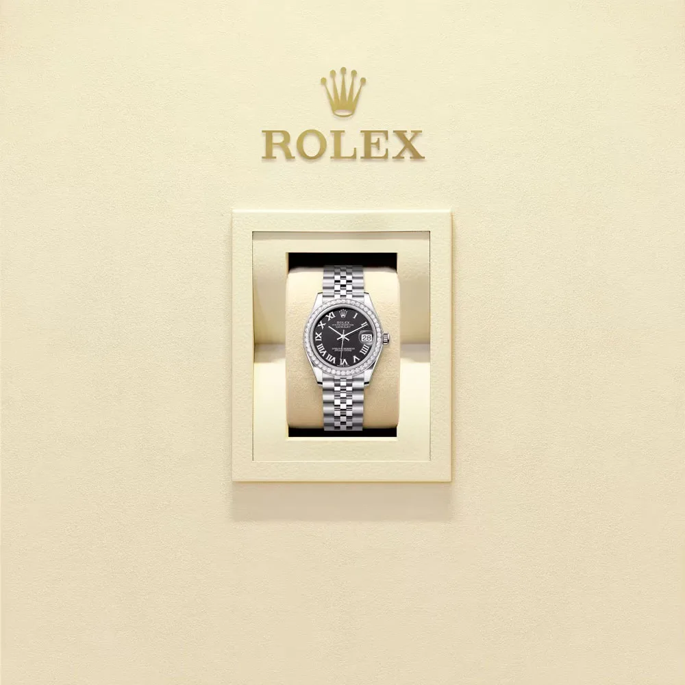 Rolex 278384Rbr-0002 Datejust 31Mm Stainless Steel - White Gold Diamond Jubilee Black Dial Watch - Image 2