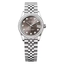 Rolex 278384rbr-0010 Datejust 31mm Stainless Steel - White Gold Diamond Jubilee Dark Grey Diamond-set Dial Watch