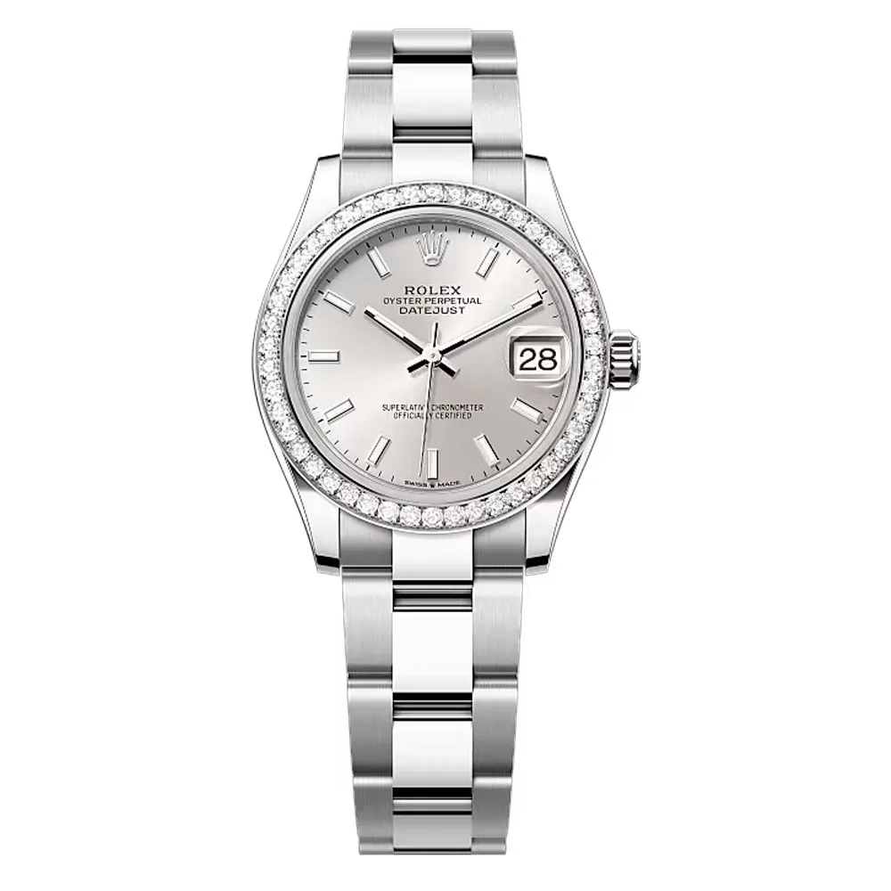 Rolex 278384Rbr-0015 Datejust 31Mm Stainless Steel - White Gold Diamond Oyster Silver Dial Watch