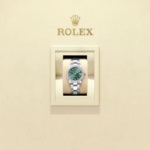 Rolex 278384Rbr-0021 Datejust 31Mm Stainless Steel - White Gold Diamond Oyster Mint Green Dial Watch - Image 2