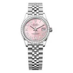 Rolex 278384rbr-0024 Datejust 31mm Stainless Steel - White Gold Diamond Jubilee Pink Dial Watch