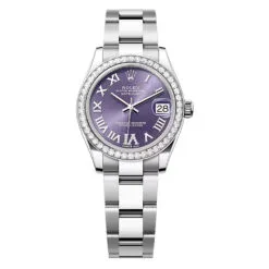 Rolex 278384rbr-0029 Datejust 31mm Stainless Steel - White Gold Diamond Oyster Aubergine Diamond-set Dial Watch