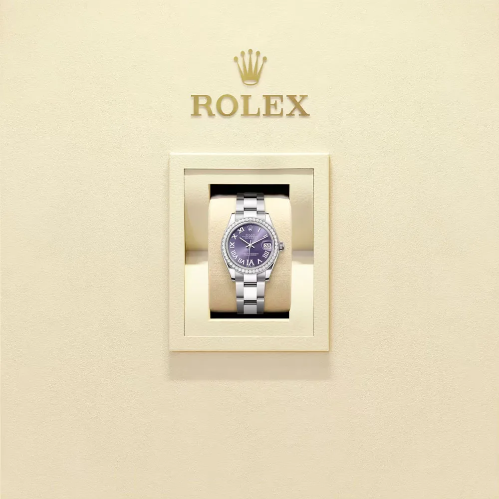 Rolex 278384Rbr-0029 Datejust 31Mm Stainless Steel - White Gold Diamond Oyster Aubergine Diamond-Set Dial Watch - Image 2