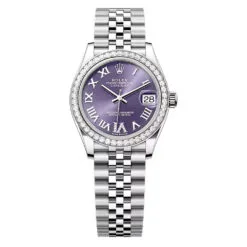 Rolex 278384rbr-0030 Datejust 31mm Stainless Steel - White Gold Diamond Jubilee Aubergine Dial Watch