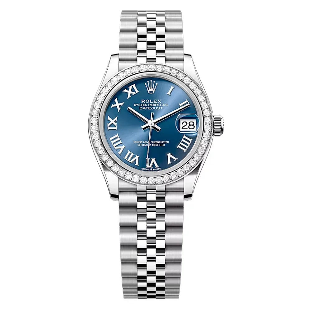 Rolex 278384Rbr-0037 Datejust 31Mm Stainless Steel - White Gold Diamond Jubilee Blue Dial Watch