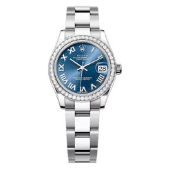 Rolex 278384rbr-0038 Datejust 31mm Stainless Steel - White Gold Diamond Oyster Blue Dial Watch