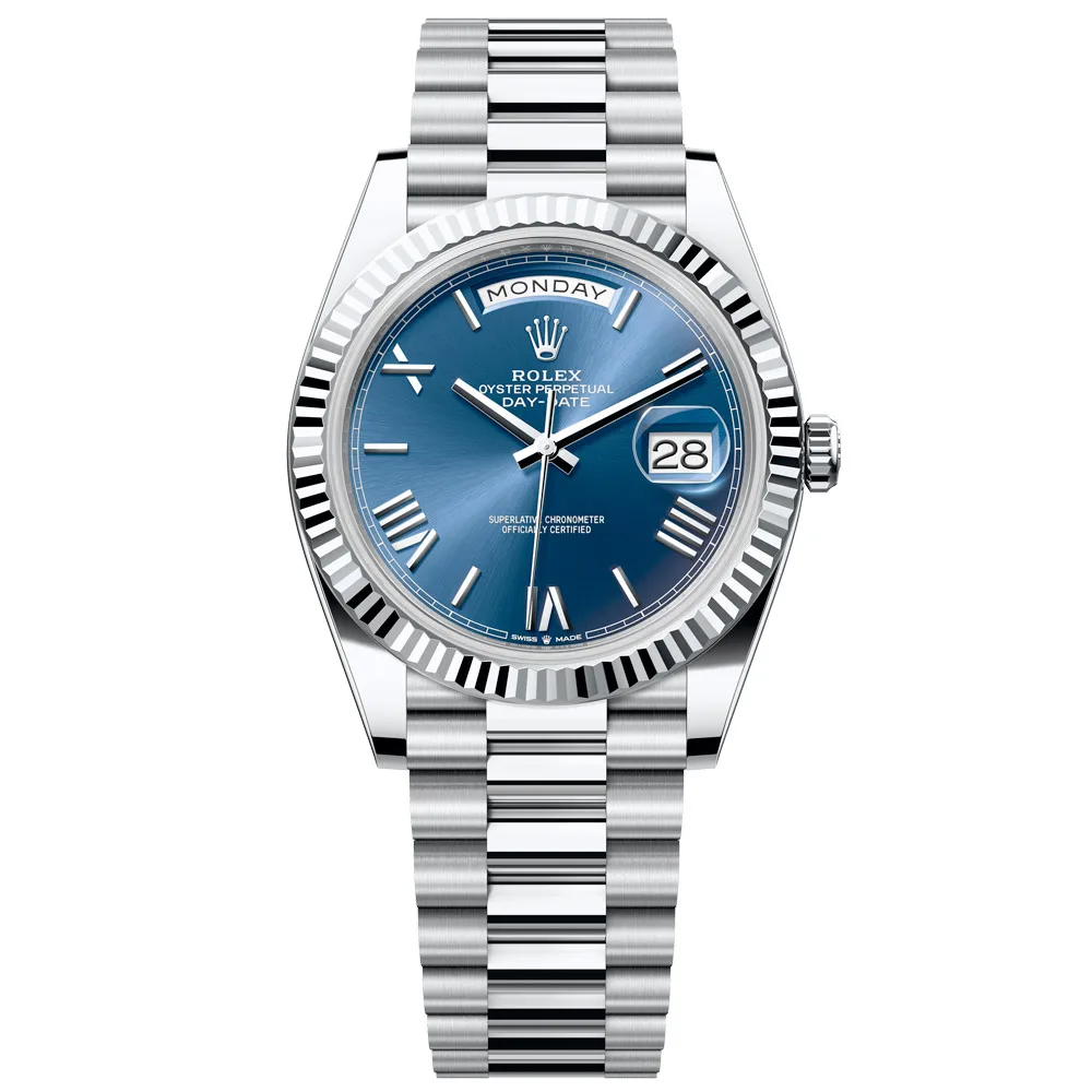 Rolex Day-Date 228236-0007 Blue Dial 40Mm Platinum Men'S Watch