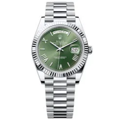 Rolex Day-Date 228236-0008 Olive Green Dial 40mm Platinum Men's Watch