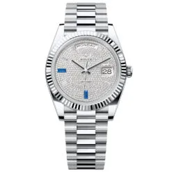 Rolex Day-Date 228236-0009 Diamond-paved Dial 40mm Platinum Men's Watch