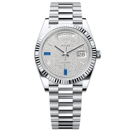 Rolex Day-Date 228236-0009 Diamond-Paved Dial 40Mm Platinum Men'S Watch