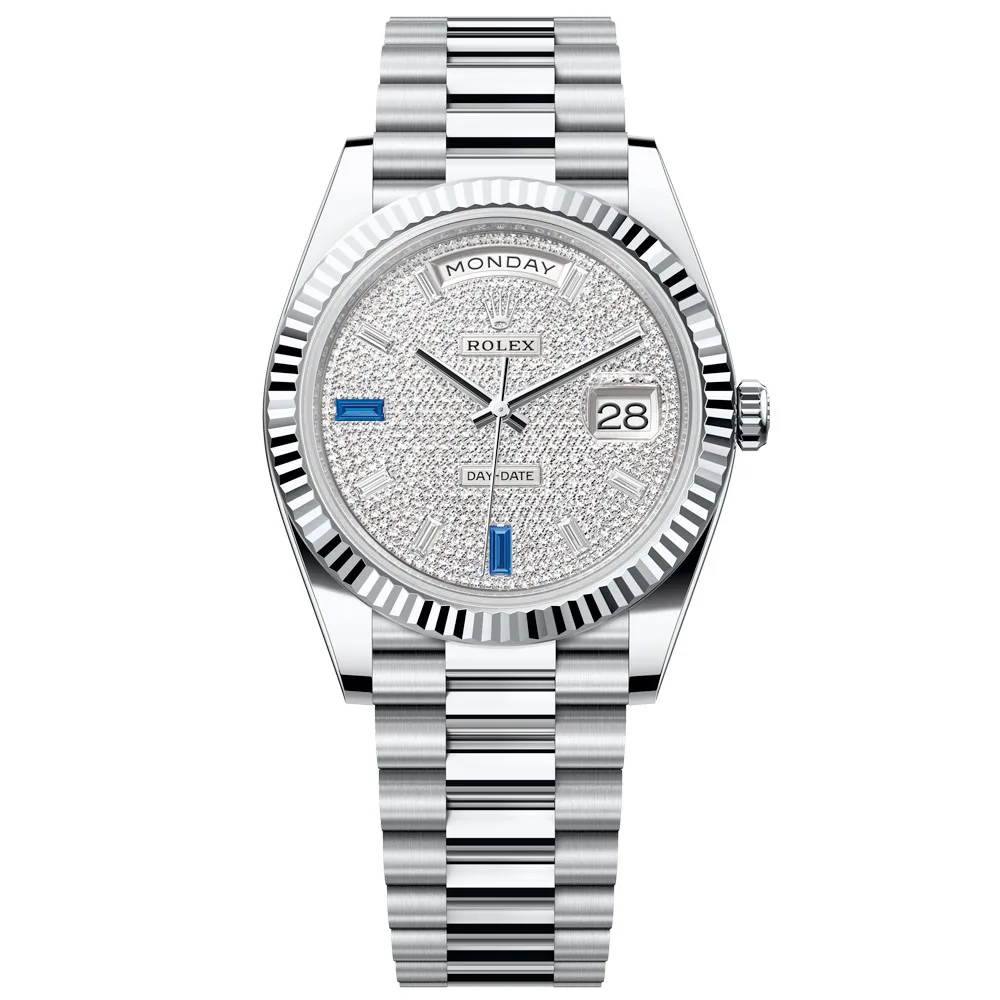 Rolex Day-Date 228236-0009 Diamond-Paved Dial 40Mm Platinum Men'S Watch