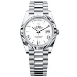 Rolex Day-Date 228236-0010 White Dial 40mm Platinum Men's Watch