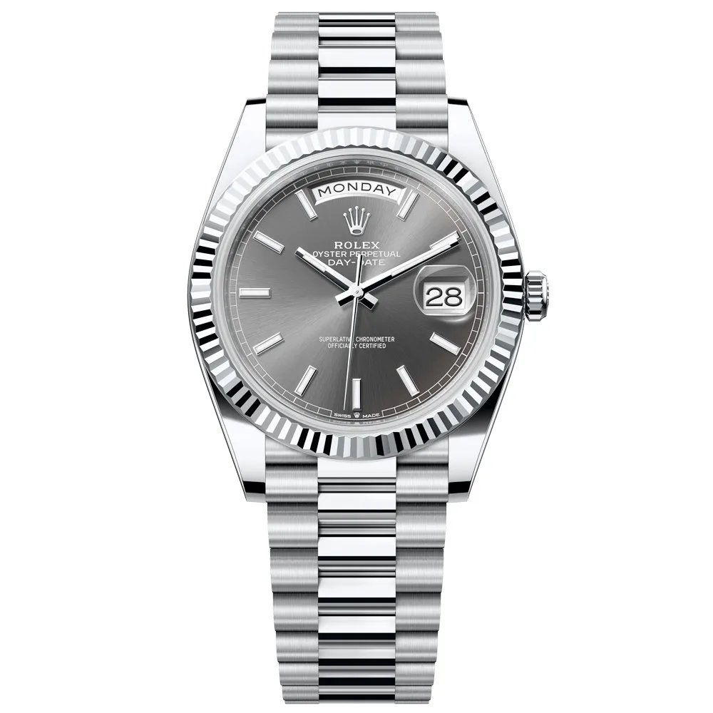 Rolex Day-Date 228236-0013 Grey Dial 40Mm Platinum Men'S Watch