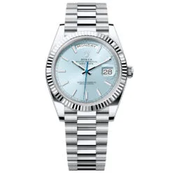 Rolex Day-Date 228236-0018 Ice Blue Stick Dial 40mm Platinum Men's Watch