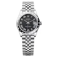 Rolex 278344rbr-0002 Datejust 31mm Stainless Steel - White Gold Diamond Jubilee Black Dial Watch