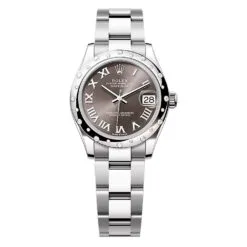 Rolex 278344rbr-0023 Datejust 31mm Stainless Steel - White Gold Diamond Oyster Dark Grey Dial Watch