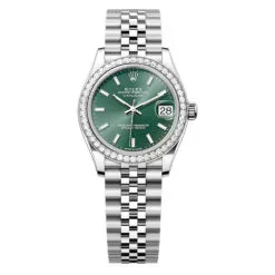 Rolex 278384rbr-0022 Datejust 31mm Stainless Steel - White Gold Diamond Jubilee Mint Green Dial Watch